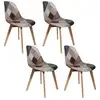 Image de Lot de 4 chaises - home deco factory - patchwork pu - multicolore