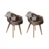 Image de Lot de 2 fauteuils - home deco factory - patchwork - marron