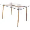 Image de Table en verre pieds metal effet bois 75x115cm m1