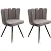 Image de Lot de 2 chaises - home deco factory - ariel - velours - gris