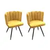 Image de Lot de 2 chaises - home deco factory - ariel - velours - jaune et noir