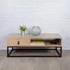 Image de Table basse - home deco factory - abbott - bois et métal - marron et noir