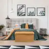 Image de Coffre banc pliable - home deco factory - giulia - velours côtelé - jaune