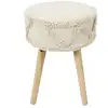 Image de Tabouret - home deco factory - mirage - pratique - léger - blanc et marron