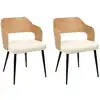Image de Lot de 2 fauteuils - home deco factory - loki - bouclette - marron et blanc