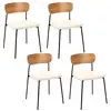 Image de Lot de 4 chaises - home deco factory - loki - bouclette - cosy - marron et blanc