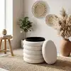 Image de Pouf - home deco factory - rangement - bouclette - blanc