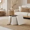 Image de Coffre pouf pliable - home deco factory - bouclette - blanc