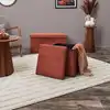 Image de Coffre pouf - home deco factory - scott - pliable - côtelé - orange