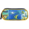 Image de Bagtrotter trousse scolaire 2 compartiments phileas bleue dinosaure