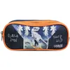 Image de Bagtrotter trousse scolaire 2 compartiments vorax dinosaure bleue