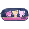 Image de Bagtrotter trousse scolaire 2 compartiments lili lou bleue
