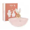 Image de Doudou plat lapin rose avec boite