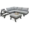 Image de Salon d'angle de jardin 6 places en aluminium