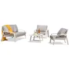 Image de Salon de jardin 5 places en aluminium - blanc