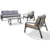 Image de Salon de jardin 5 places en aluminium - gris anthracite