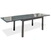Image de Table de jardin 10 places en aluminium et plateau verre