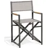 Image de Fauteuil de jardin en toile plastifiée et aluminium - gris anthracite