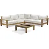 Image de Salon de jardin d'angle 5 places en aluminium - marron