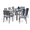 Image de Ensemble repas 8 12 places en aluminium et plateau verre