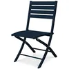 Image de Chaise de jardin pliante en aluminium - bleu marine