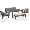 Image de Ensemble repas de jardin 7 places en aluminium - gris anthracite