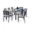 Image de Ensemble repas 8 12 places en aluminium et plateau verre