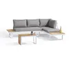Image de Salon de jardin 4 places en bois d' et aluminium - blanc