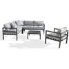 Image de Salon de jardin d'angle 6 places en aluminium