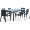 Image de Ensemble repas de jardin 6 places en aluminium - gris anthracite