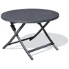 Image de Table de jardin ronde pliante en aluminium - gris anthracite
