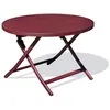 Image de Table de jardin ronde pliante en aluminium - rouge carmin