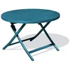 Image de Table de jardin ronde pliante en aluminium - bleu canard