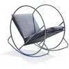 Image de Fauteuil à bascule de jardin en inox et toile plastifiéee - gris anthracite