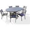 Image de Ensemble repas 6 places en aluminium avec rallonge papillon - gris anthracite