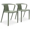 Image de Lot de 2 fauteuils de jardin empilables en polypropylène - vert olive