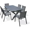 Image de Ensemble repas de jardin 6 places en aluminium - gris anthracite