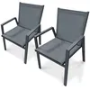 Image de Lot de 2 fauteuils de jardin empilables en aluminium