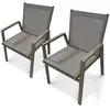 Image de Lot de 2 fauteuils de jardin empilables en aluminium