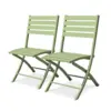 Image de Lot de 2 chaises de jardin en aluminium - vert lagune
