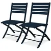 Image de Lot de 2 chaises de jardin en aluminium - bleu marine