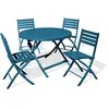 Image de Ensemble repas de jardin rond 4 places en aluminium