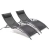 Image de Lot de 2 bains de soleil en aluminium et toile plastifiéee