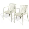 Image de Lot de 2 fauteuils de jardin empilables en polypropylène - sable