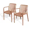 Image de Lot de 2 fauteuils de jardin empilables en polypropylène - terracotta