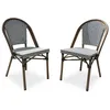 Image de Lot de 2 fauteuils de jardin empilables en aluminium