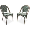 Image de Lot de 2 fauteuils de jardin empilables en aluminium