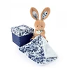 Image de Doudou pantin lapin bleu marine