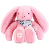 Image de Peluche lapin fleurette rose 25 cm
