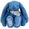 Image de Peluche lapin fleurette bleu 35 cm